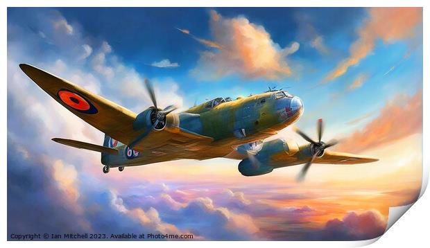 Lancaster Bomber Print by Ian Mitchell