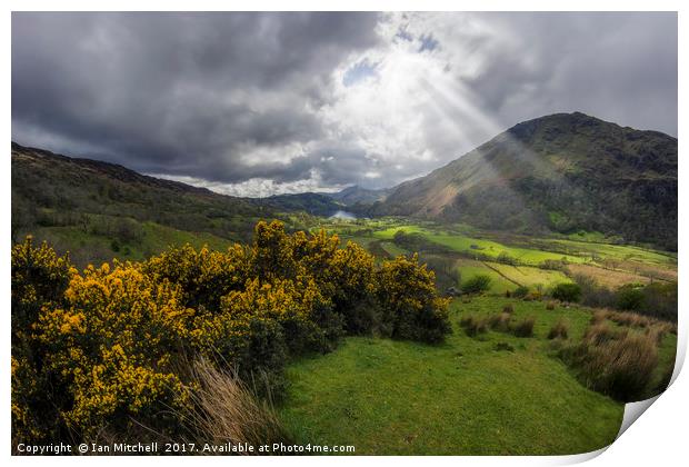 Valley Of Nant Gwynant Print by Ian Mitchell