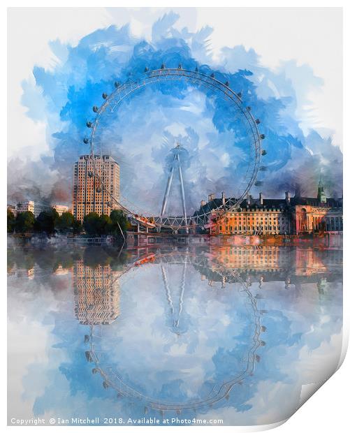 The London Eye Print by Ian Mitchell
