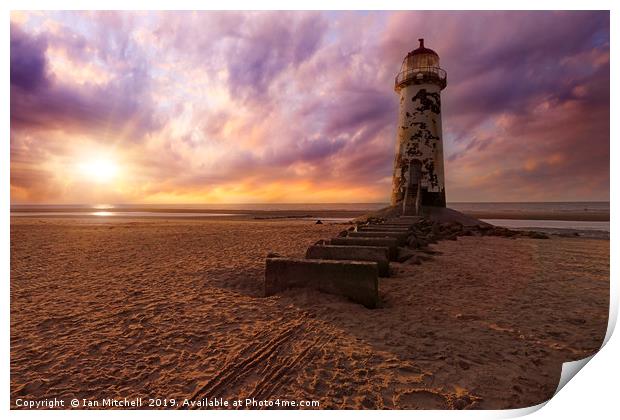 Talacre Lighthouse Print by Ian Mitchell