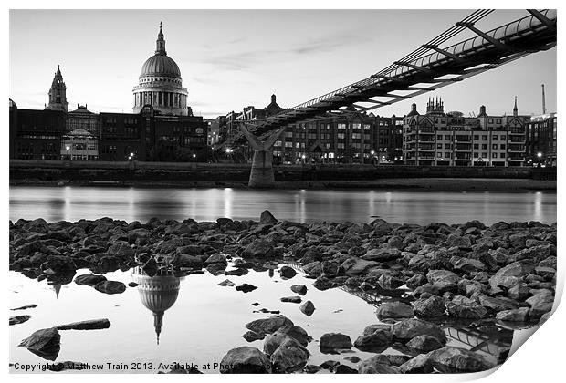 Reflections of St Pauls Cathedral Print by Matthew Train