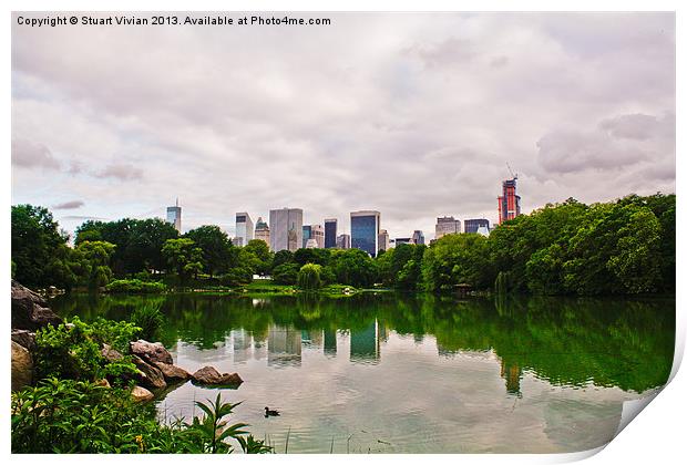 Central Park Skyline Print by Stuart Vivian