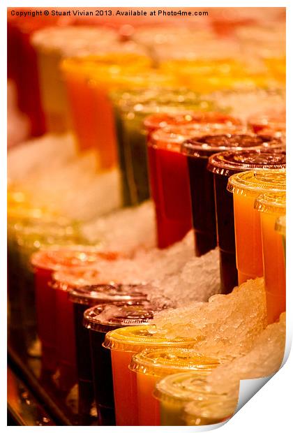 Fruit Smoothies on Ice Print by Stuart Vivian