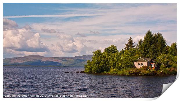 House on Loch Lomond Print by Stuart Vivian