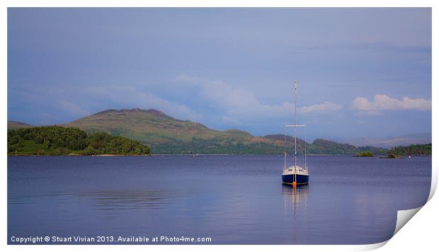 Boat on Loch Lomond Print by Stuart Vivian