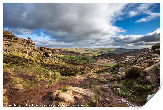 The valley, The Roaches, Peak District, UK Print by Nick Hillman