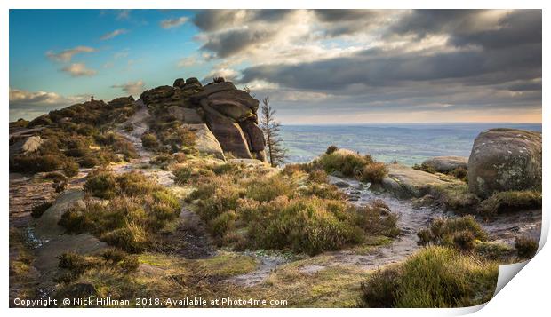 On top of the Roaches, Peak District, UK Print by Nick Hillman