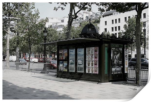 Paris News Stand Print by John Piper