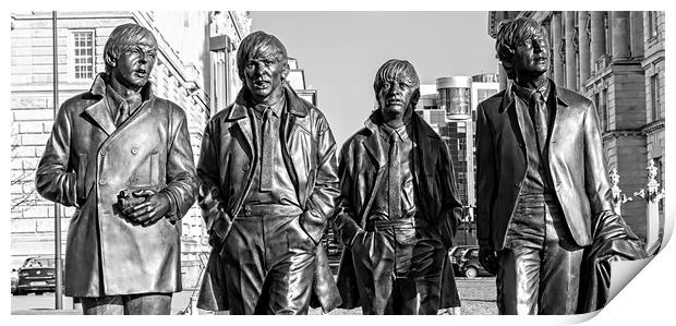 The Beatles Statue Print by dave mcnaught