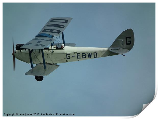 De Havilland DH60X Moth Print by mike jordan
