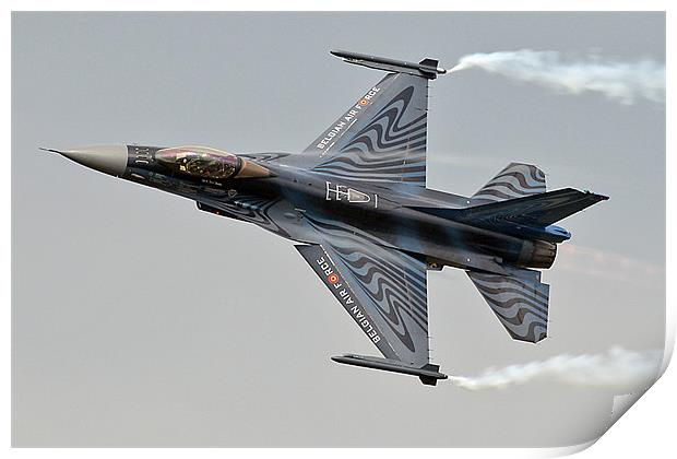 Belgian F-16 topside Print by Rachel & Martin Pics
