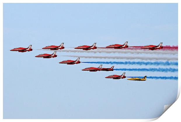  Red Arrows and gnats flypast Print by Rachel & Martin Pics