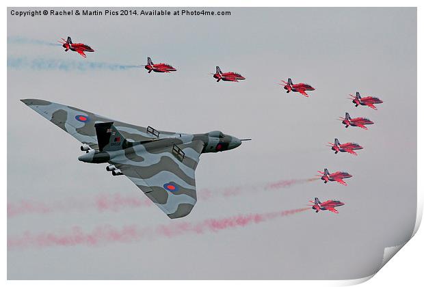  Vulcan and red arrows flypast Print by Rachel & Martin Pics
