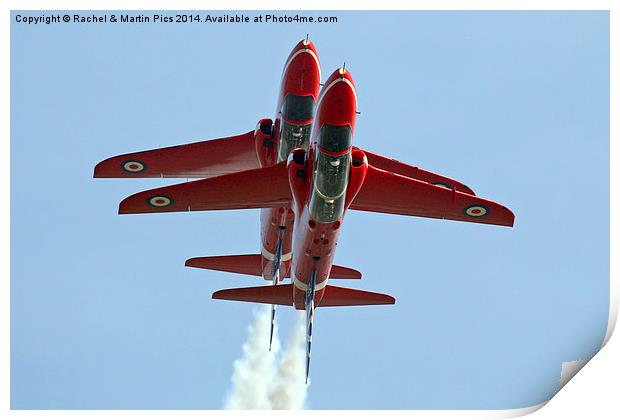  Red Arrows pair in tight formation Print by Rachel & Martin Pics