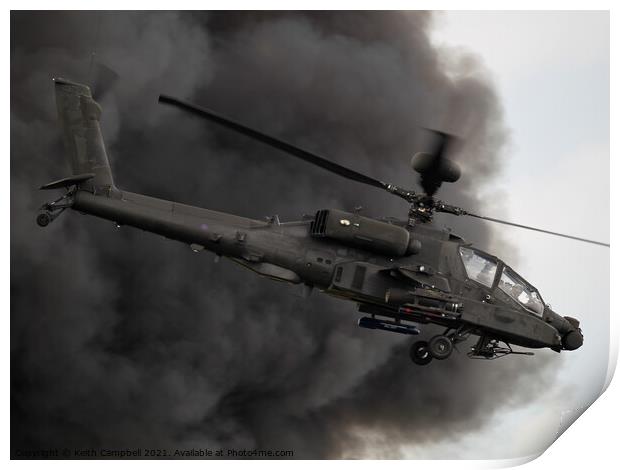 British Army Apache Helicopter Print by Keith Campbell