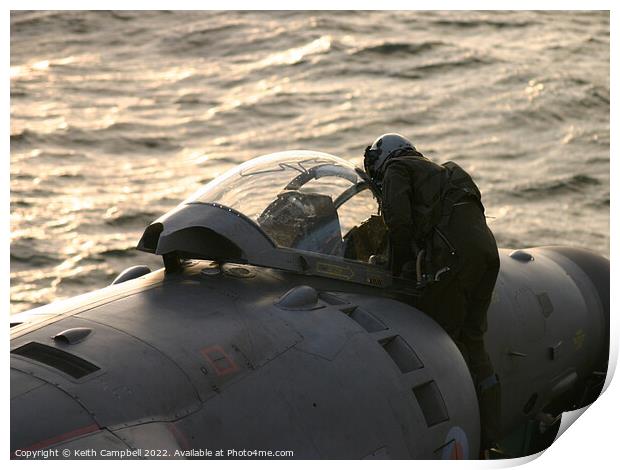 Sea Harrier Pilot Print by Keith Campbell