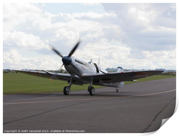 Spitfire taxiing in Print by Keith Campbell
