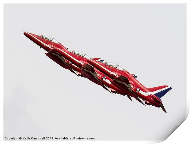 Red Arrows Trio Print by Keith Campbell
