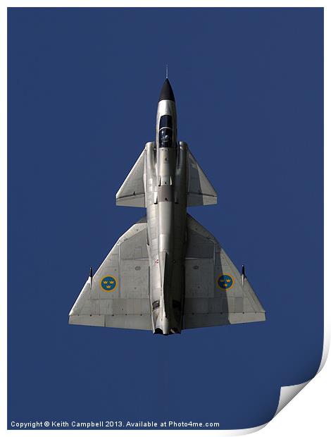 Vertical Viggen Print by Keith Campbell