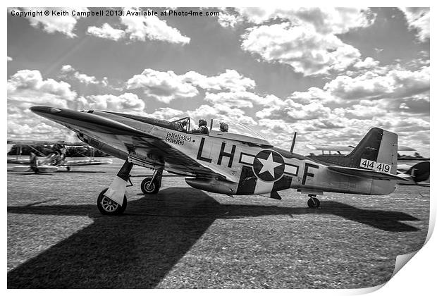 P-51 Mustang G-MSTG Print by Keith Campbell
