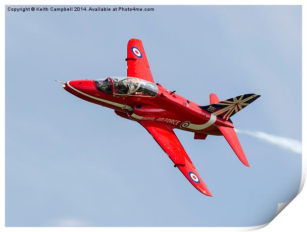 RAF Red Arrow Hawk XX177 Print by Keith Campbell