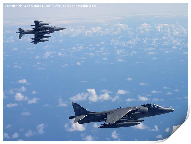 RAF Harrier Breakaway Print by Keith Campbell