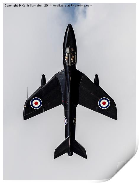 Hawker Hunter G-FFOX Print by Keith Campbell