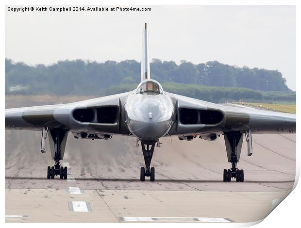  Vulcan XH558 taxies in. Print by Keith Campbell