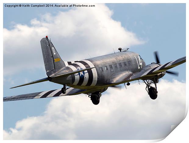  C-47B Skytrain launching Print by Keith Campbell