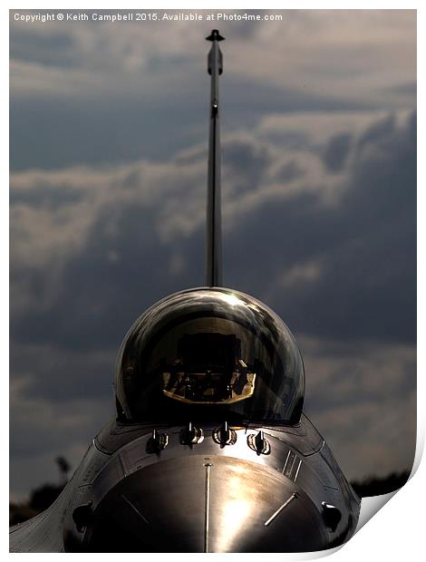  F-16 Falcon head-on Print by Keith Campbell