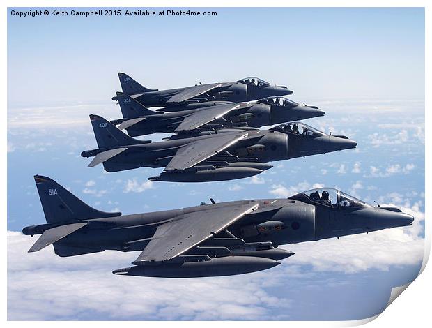  Harrier formation Print by Keith Campbell