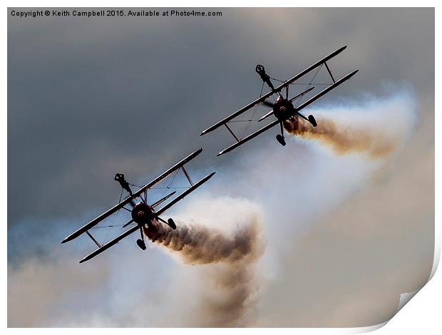 Breitling Boeing Stearman Pair Print by Keith Campbell