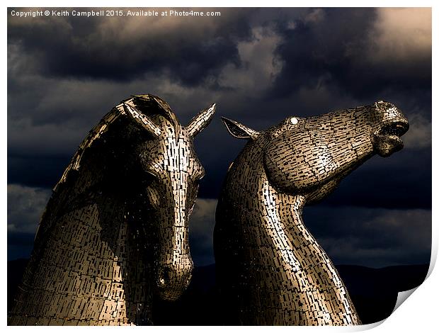 The Kelpies Print by Keith Campbell