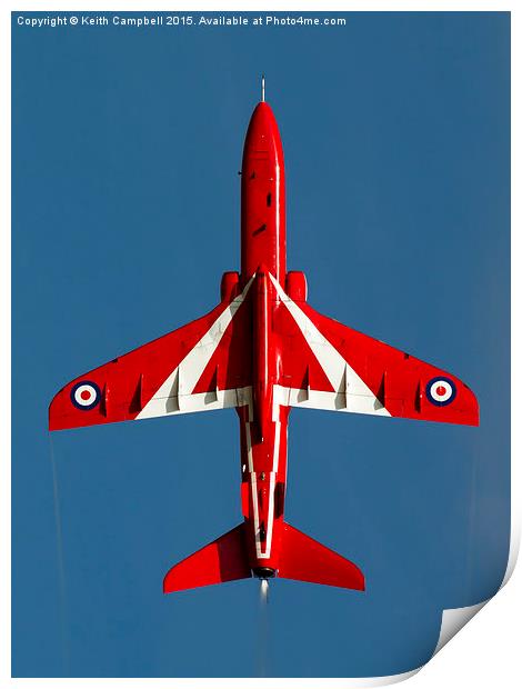  Red Arrow climbing skywards - profits to RAFBF. Print by Keith Campbell
