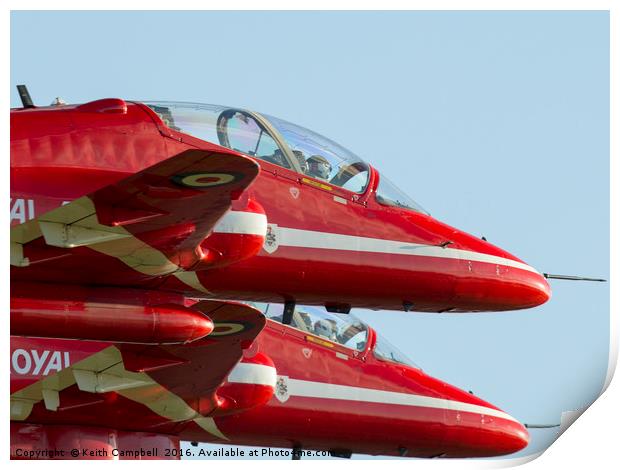 Red Arrows - close formation Print by Keith Campbell