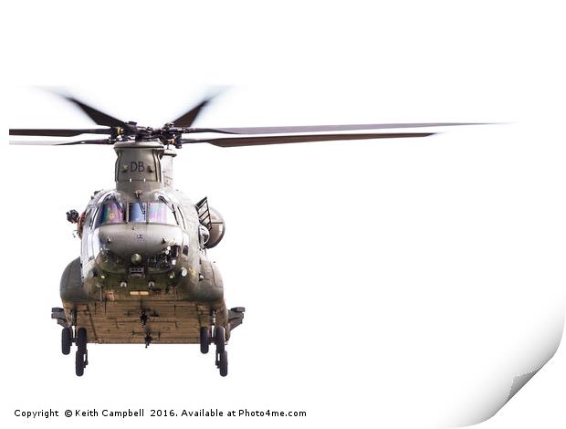 RAF Chinook ZD574 front Print by Keith Campbell