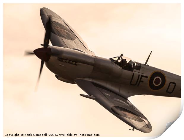 RAF Spitfire up close and personal Print by Keith Campbell