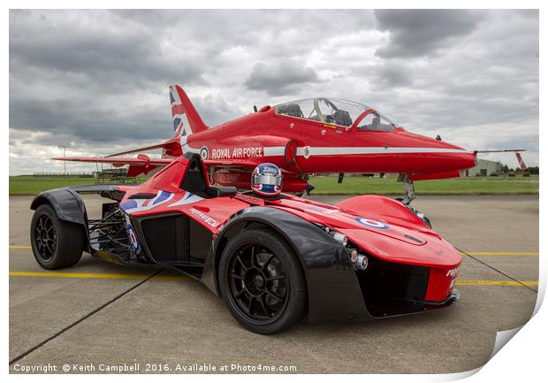 Red Arrows BAC Mono Print by Keith Campbell