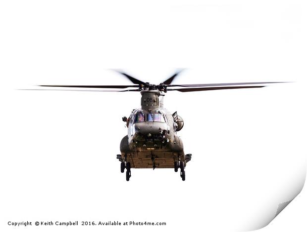 RAF Chinook ZD574 hovering Print by Keith Campbell