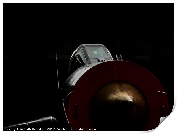 RAF Lightning jet aircraft - colour version Print by Keith Campbell
