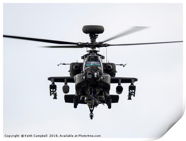 British Army AH-64 Apache Print by Keith Campbell