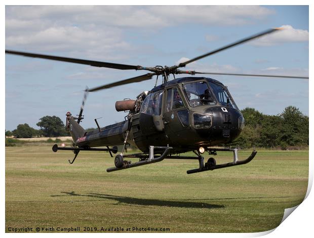 Army Scout helicopter Print by Keith Campbell