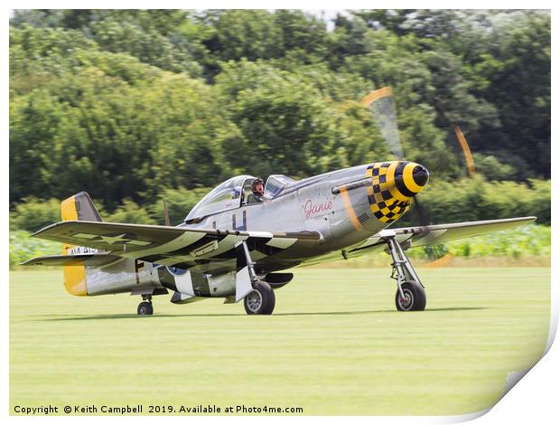 P-51 Mustang Janie. Print by Keith Campbell