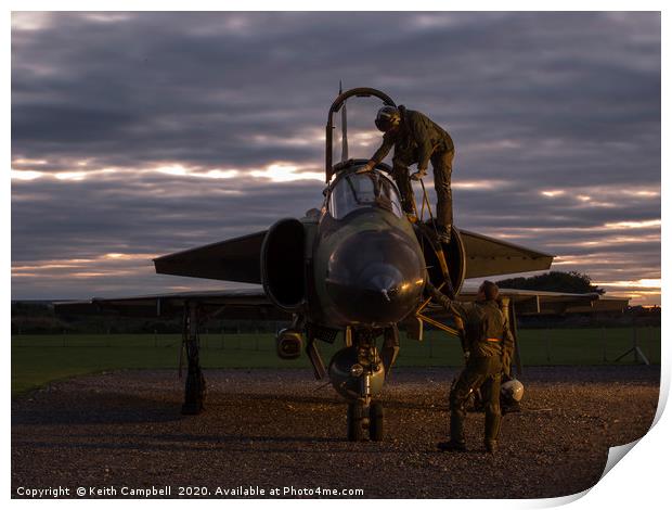 SAAB Viggen and crew Print by Keith Campbell