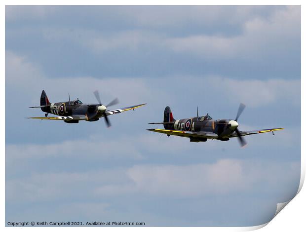 RAF Spitfire Pair Print by Keith Campbell