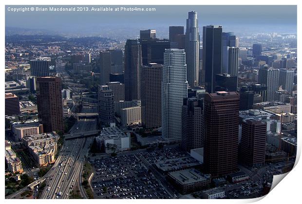 Downtown Los Angeles Print by Brian Macdonald