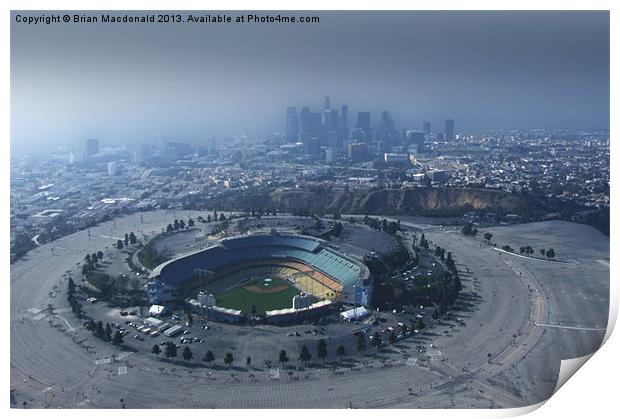 Dodger Stadium Aerial View Print by Brian Macdonald