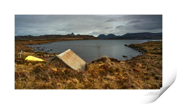 Boat and boathouse Assynt Scotland Print by JC studios LRPS ARPS