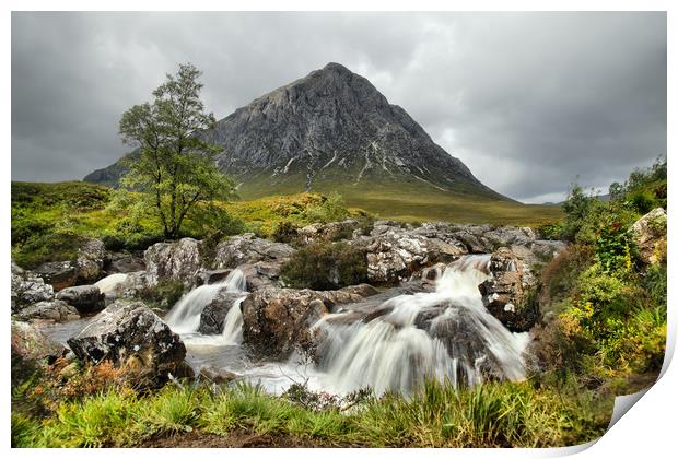Etive waterfall in early Autumn Print by JC studios LRPS ARPS