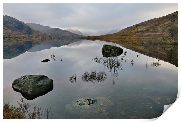 Loch Arklet reflection and snow capped Mountains Print by JC studios LRPS ARPS